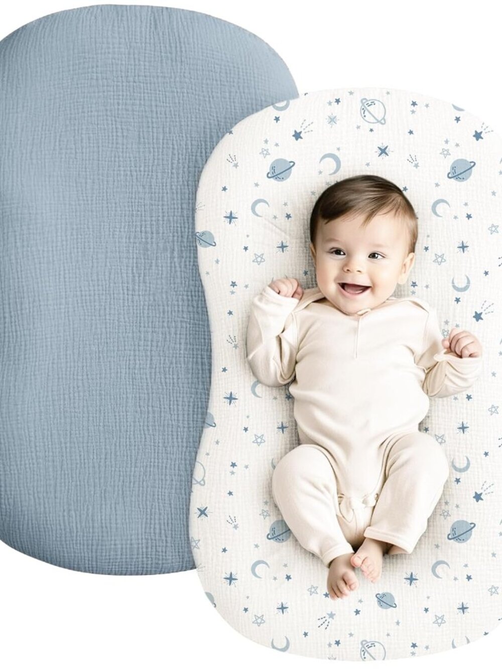 2 Pack Muslin Baby Lounger Covers, Covers Only, 30.7" x 20"
